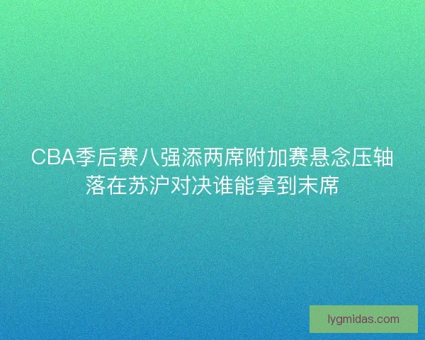 CBA季后赛八强添两席附加赛悬念压轴落在苏沪对决谁能拿到末席